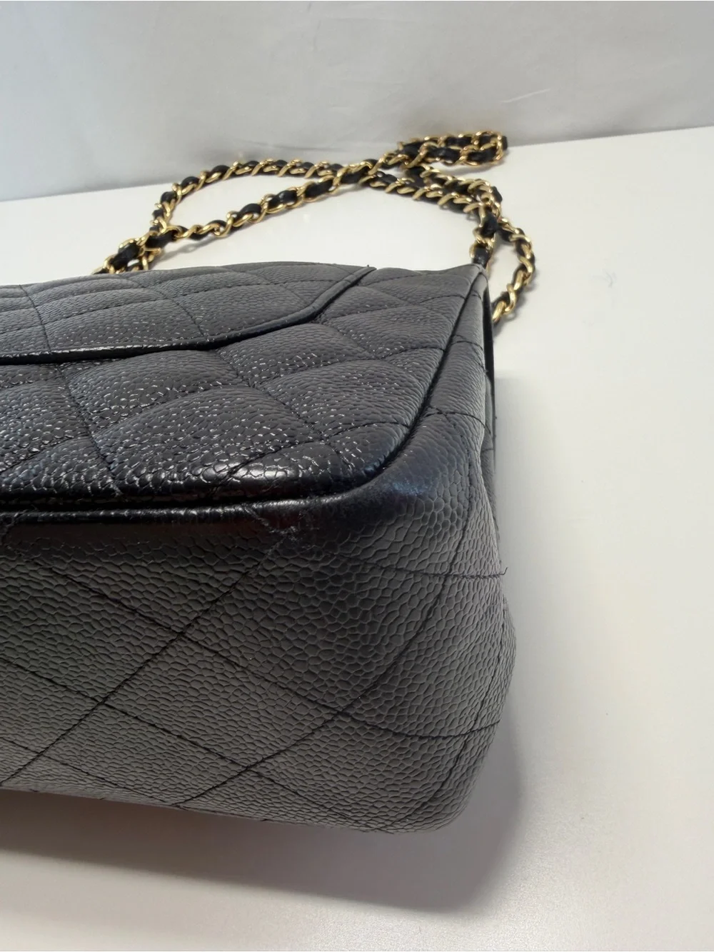 CHANEL Caviar Quilted Jumbo Single Flap Black